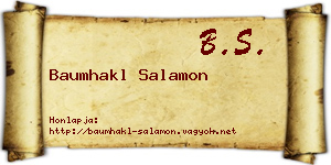 Baumhakl Salamon névjegykártya